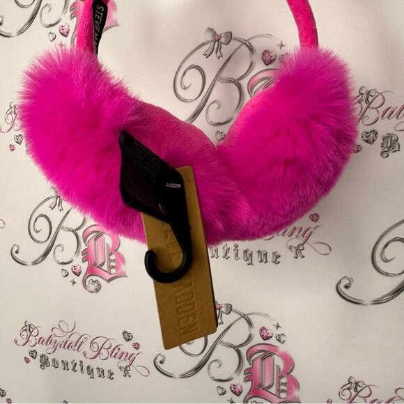 Steve Madden heart ear muffs Pink Furry Earmuffs toque warmer headband outdoor main image 9
